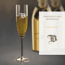 Champagneglas med graverad monogram